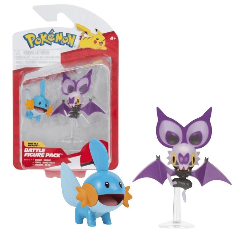Figura Pokemon Mudkip e Noibat Articulado 3cm Sunny 3421 - Bonecos